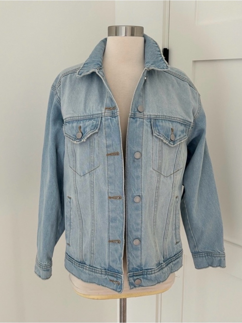 Light Blue Women's Denim Jacket - Relaxed Jean Coat